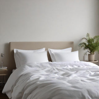 White 100% Recycled Linen Quilt Cover