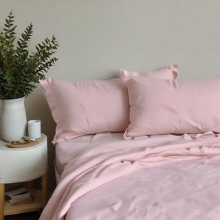 Blush Pink Linen Flat Sheet Recycled