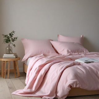 Blush Pink Linen Quilt Cover Recycled