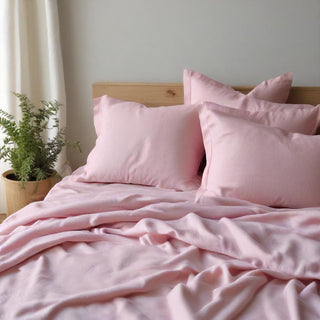 Blush Pink Linen Quilt Cover Recycled