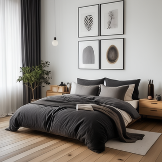 Charcoal Cotton Quilt Cover Recycled