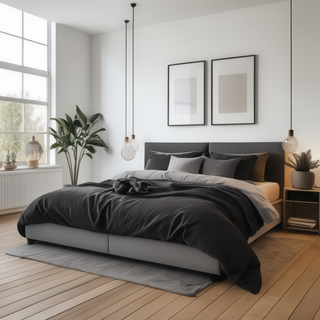 Charcoal Cotton Quilt Cover Recycled