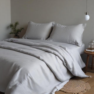 Grey Linen Duvet Cover Recycled