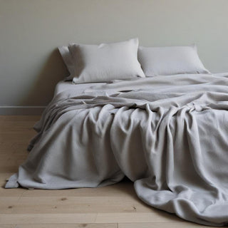 Grey Linen Flat Sheet Recycled