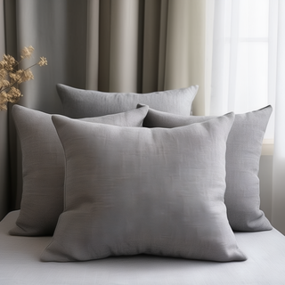 Grey Linen Pillowcase Pair Recycled