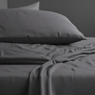 Charcoal Cotton Fitted and Flat Sheet Bundle Recycled